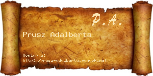Prusz Adalberta névjegykártya